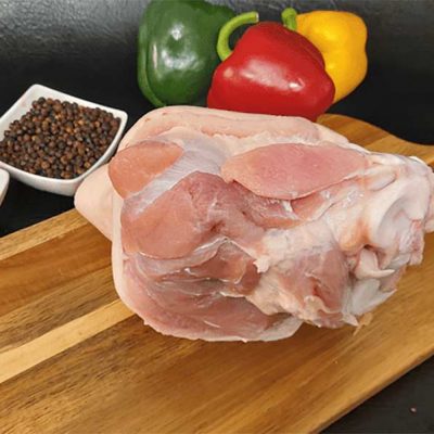 Gammon Knuckle cured local. A very popular cut ideal to make pea and ham soup. Available Smoked Or Unsmoked.
