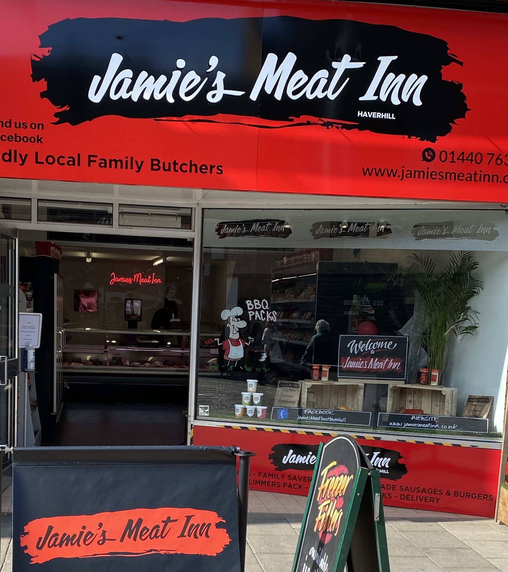 Outside Shop of Jamies Meat Inn Haverhill